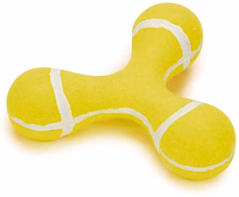 Triple Knob Squeaky Tennis Ball Dog Toy - 6.75-Inch